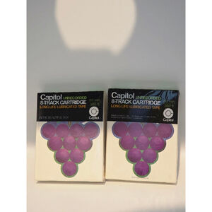 Rare Vintage Capitol Blank 8-Track Cartridges Sealed, set of two